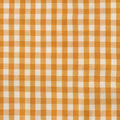 A close-up of a yellow and white gingham checkered fabric pattern.