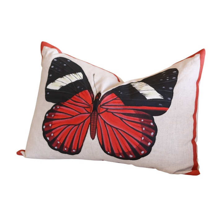 Coral Butterfly Lumbar Pillow - 12" x 18"
