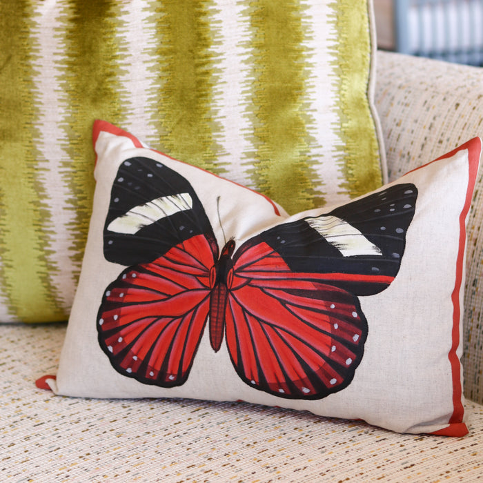 Coral Butterfly Lumbar Pillow - 12" x 18"
