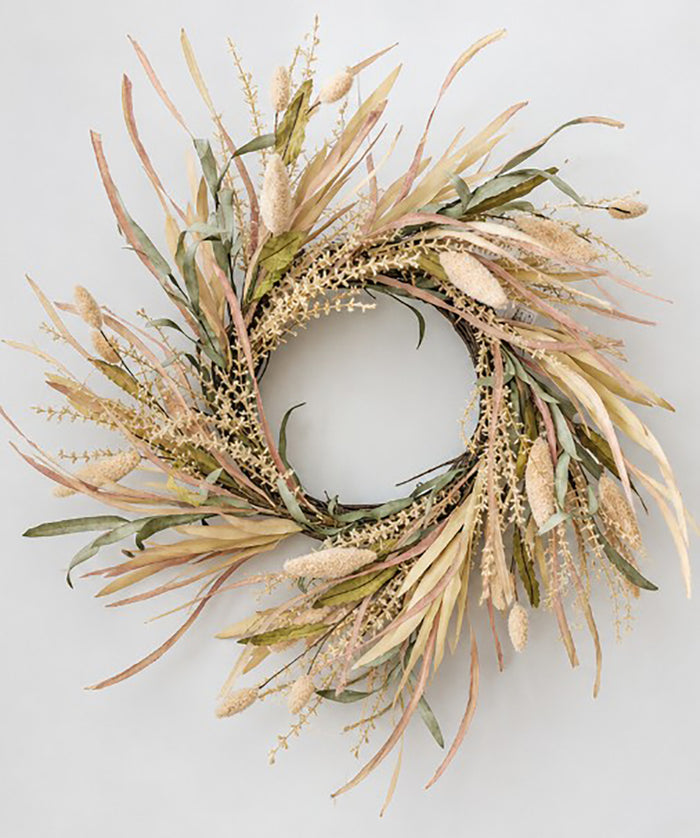 Cream and Navy Natural Wreath