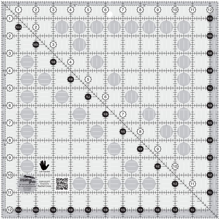 Creative Grids Quilt Ruler 12-1/2in Square | **Left Handed**