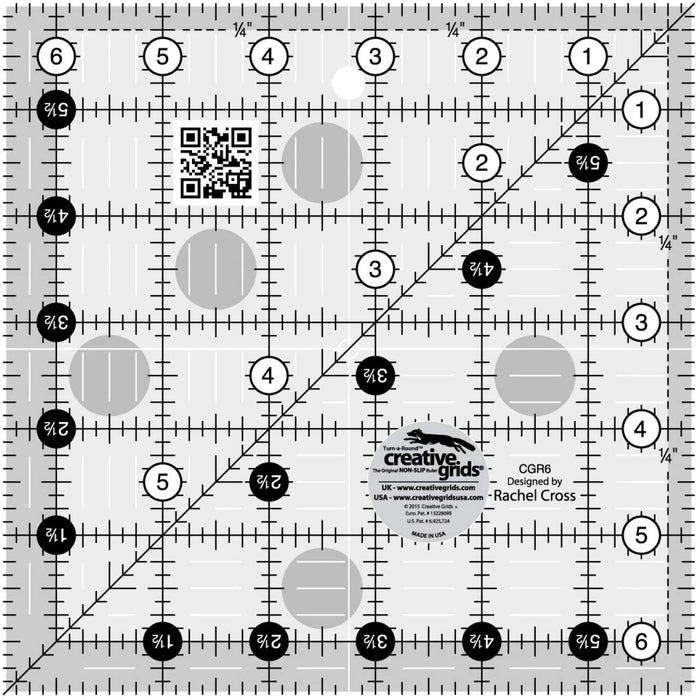 Creative Grids Quilt Ruler 6-1/2 inch Square