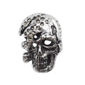Silver Crystal Skull Brooch Pin - Elliot Rhodes