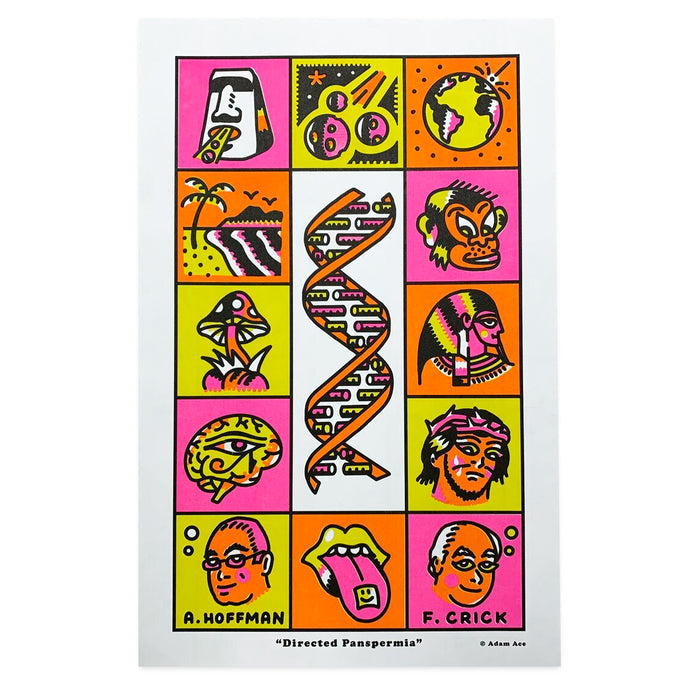 Directed Panspermia by Adam Ace - 11"x17" Riso print