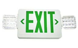 Exit Light Combo Green - Fully Adj. Square Heads - LED Only