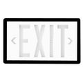 Exit Sign - Self Luminous Tritium - White - 10 or 20 Year - Single / Double Sided