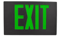 Exit Sign, Cast Aluminum - Green LED - Black Finish - Battery Backup