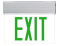 Exit Sign, Edge Lit - Green LED - Aluminum Housing - Surface Mount