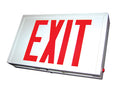 Exit Sign, Galvanized Steel - Red LED - White - Specifier Grade