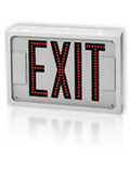 Exit Sign, Steel - Direct View **Long Distance ** Red LED - Battery Backup