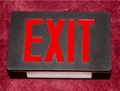 Exit Sign, Steel - Red LED - Black Housing - Battery Backup