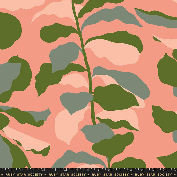 Fiddleleaf in Light Melon | Calathea 108" Wideback