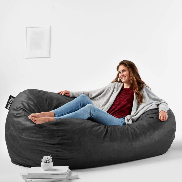 fuf oversized foam filled bag chair for more than one adult #color_black-brushed-denim