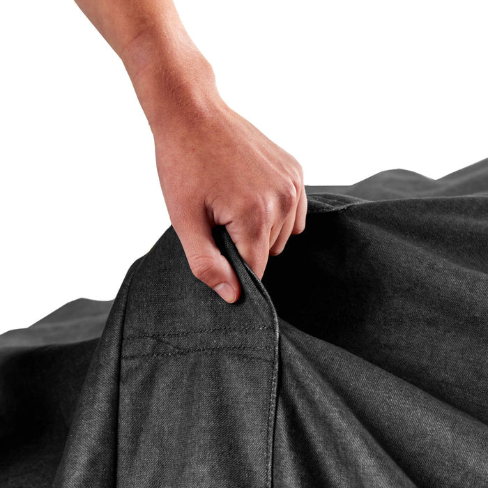 Carry handle on Fuf media lounger black #color_black-brushed-denim