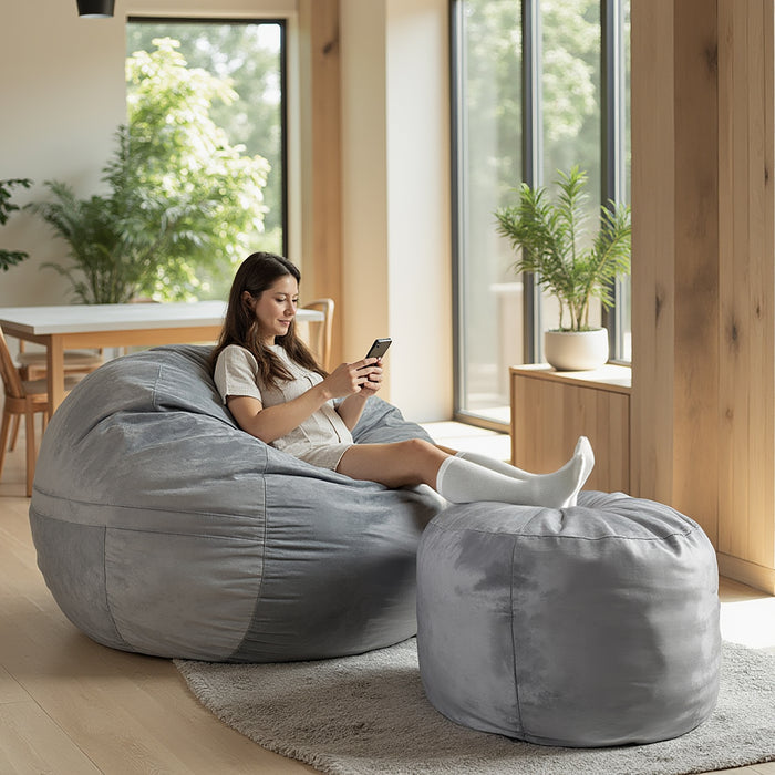 Fuf® Chair and Ottoman Bundle - Includes Fuf® Large and Fuf Pouf™