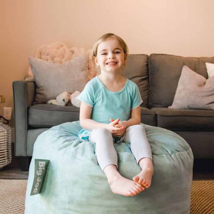 Kids small foam beanbag chair Fuf small #color_turquoise-plush