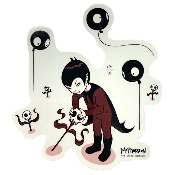 George Picking Skullflowers Sticker