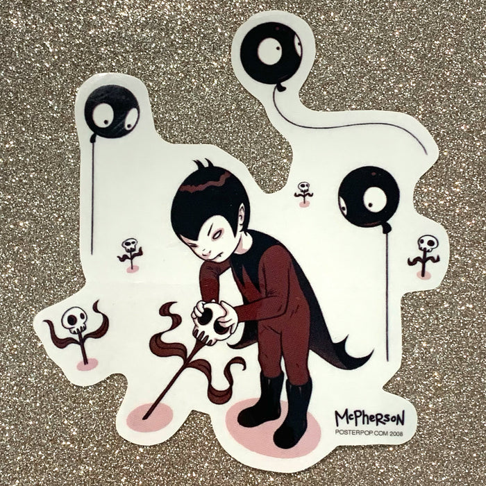 George Picking Skullflowers Sticker