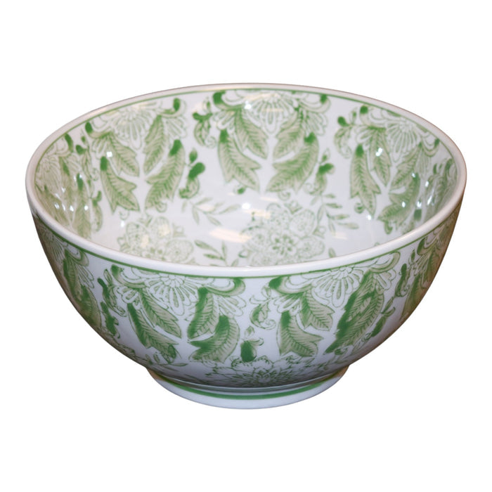 Green Patterned Stoneware Bowl