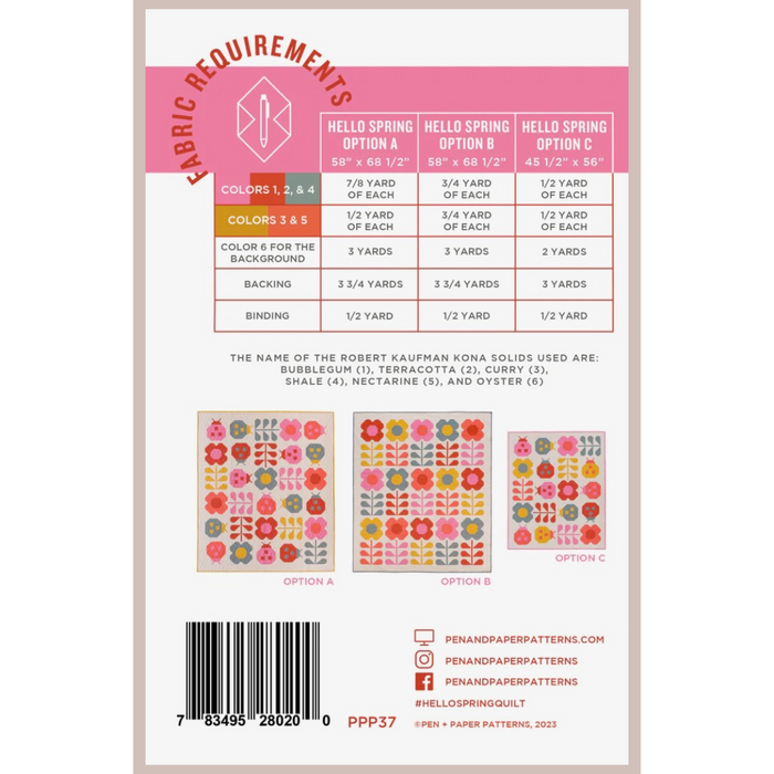 Hello Spring Quilt | Paper Pattern