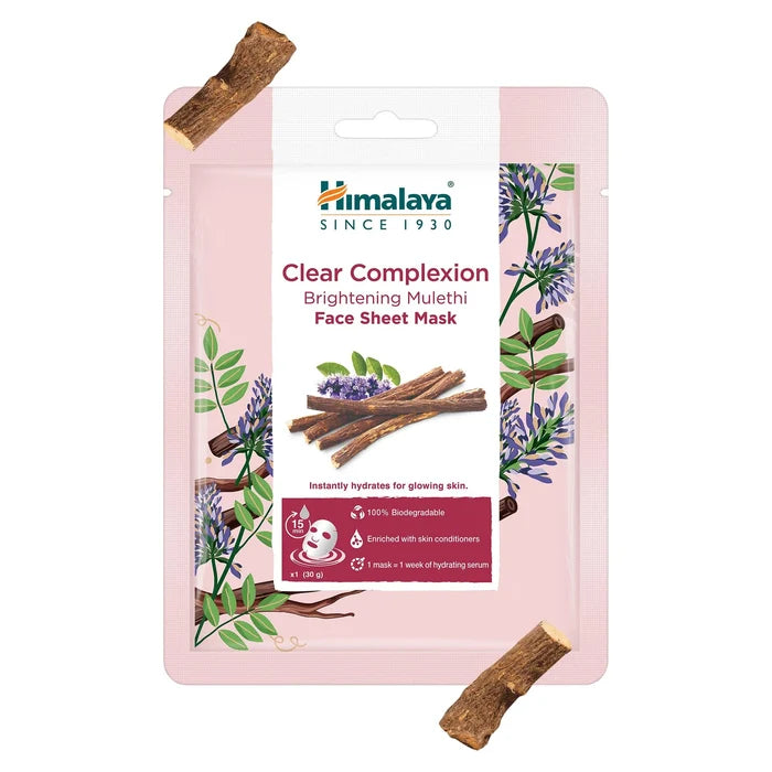 Himalaya Clear Complexion Brightening Mulethi Face Sheet Mask-30g