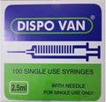 HMD Dispo Van Disposable Syringe with needle -2.5 ML