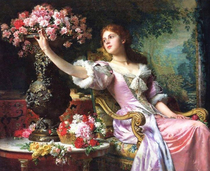 Lady in Pink Dress Paint by Diamonds