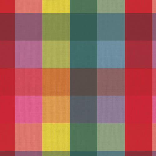 Fabric with a grid of various colors