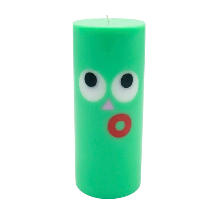 Moodz™ - Dippy Pillar Face Candle, Green, 80h