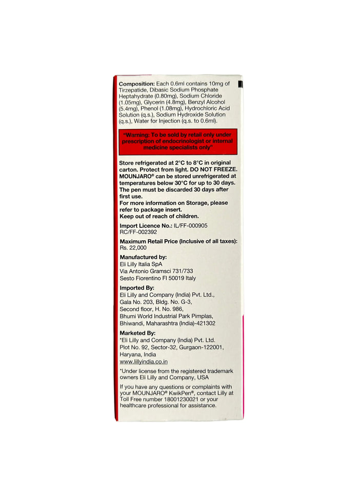Mounjaro Kwikpen 10 mg PFP Injection 0.6 ml