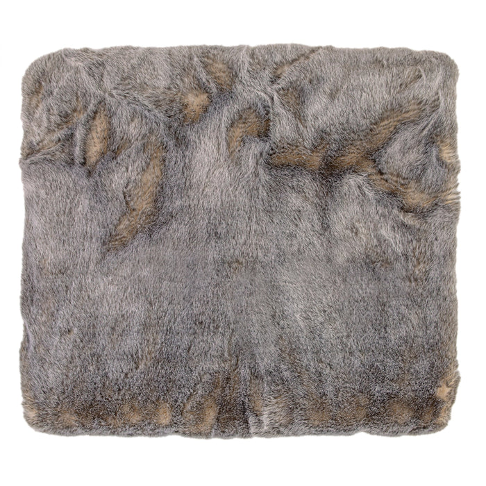 Okemo II Grey Faux Fur Throw