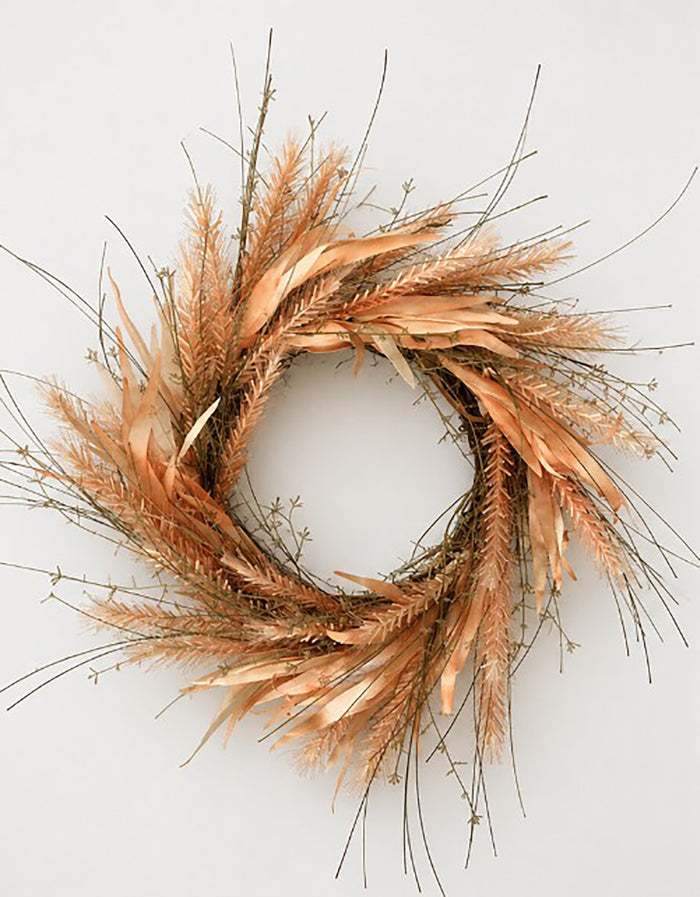 Orange Feathered Wreath