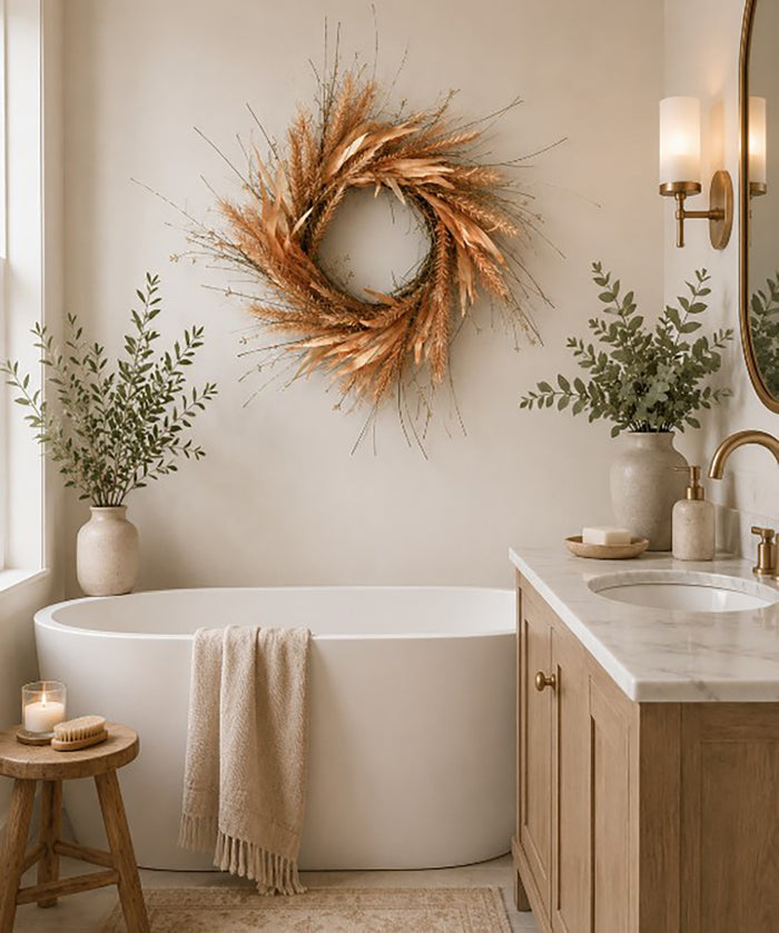 Orange Feathered Wreath