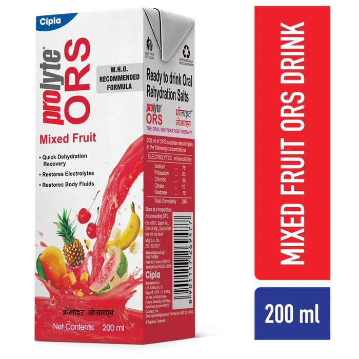 Prolyte ORS Mixed Fruit Flavour Energy Drink, 200 ml