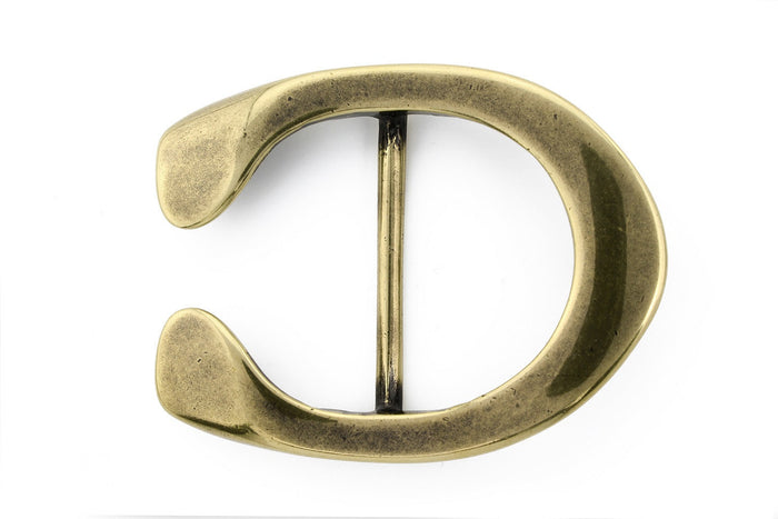 Aged Gold Reverse C Horseshoe belt buckle 35mm - Elliot Rhodes