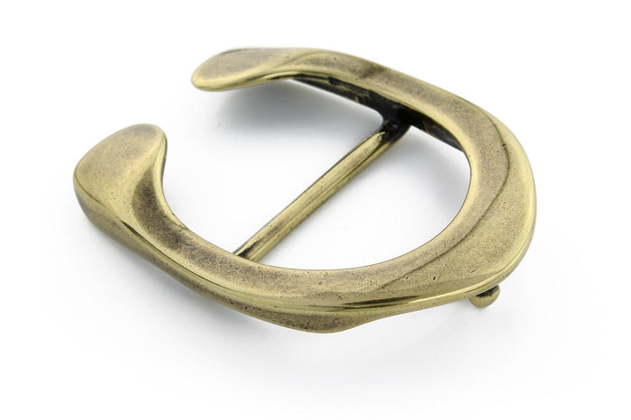 Aged Gold Reverse C Horseshoe belt buckle 30mm - Elliot Rhodes