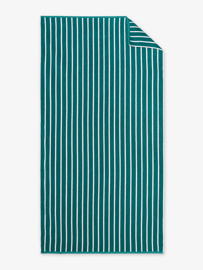 Sea Green Pinstripe Cabana Beach Towel