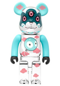 Toy figure with a panda-like design on a white background