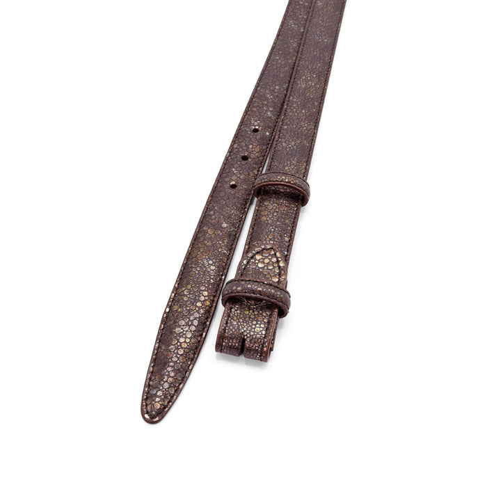 Turquoise Splash Metallic Mock Stingray Leather Belt Strap - Elliot Rhodes
