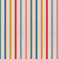 Multicolored striped pattern on a textured beige fabric background
