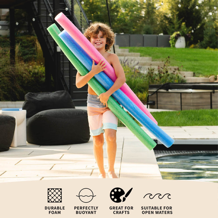 Foam Pool Noodle Case of 40 in Green, Blue, Pink features and benefits #style_blue-green-pink-20pk