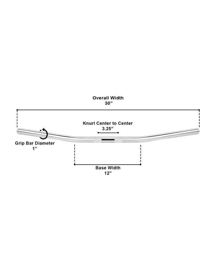 Viking Iron Born Drag Handlebar For Harley Dyna Super Glide FXD Chrome Dimensions Image