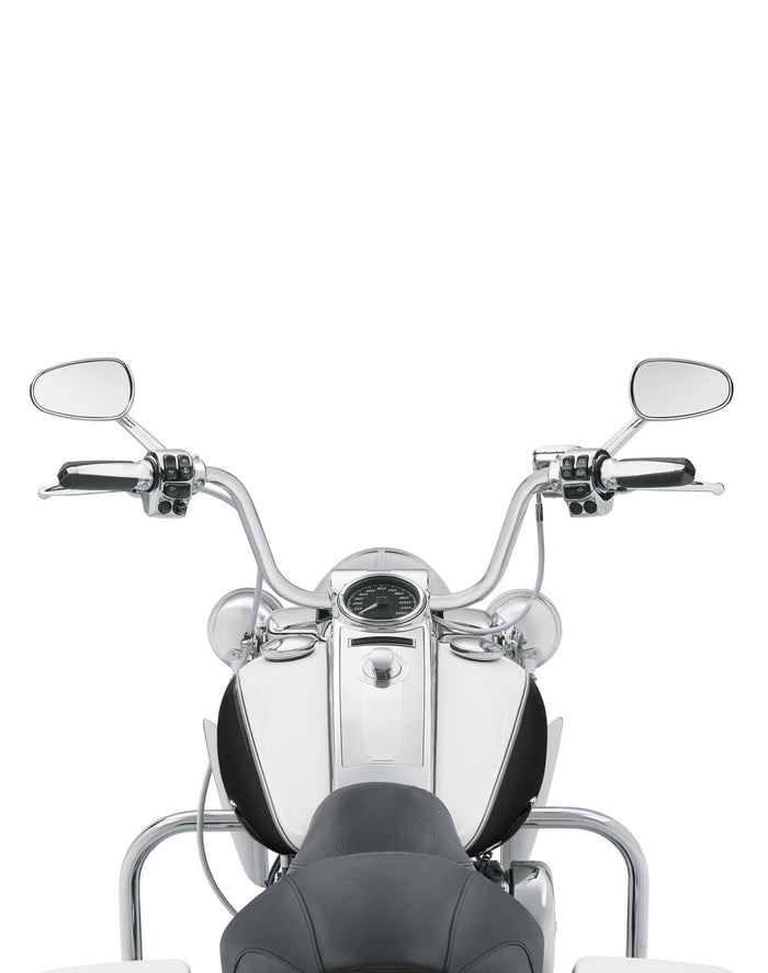 Viking Iron Born Voyage 12" Handlebar for Harley Road King FLHR/C/FLTRU Chrome Closeup View