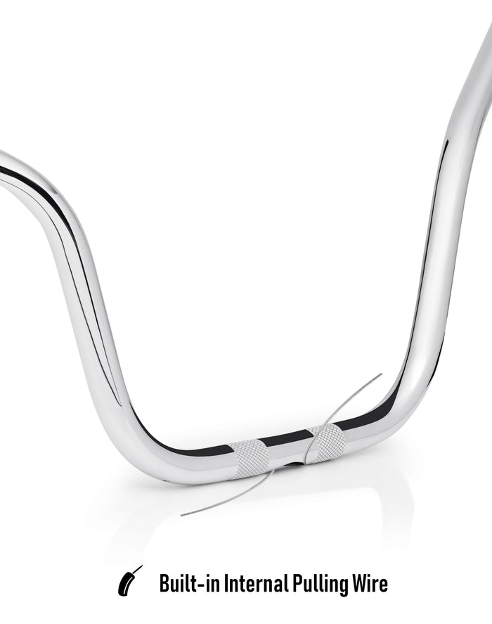 Viking Iron Born Voyage 12" Handlebar for Harley Road King FLHR/C/FLTRU Chrome Internal Pulling wire