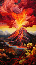 Volcano Exploding - Painting by Diamonds