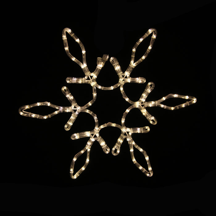 Warm White LED 24" Snowflake with Star in the Middle
