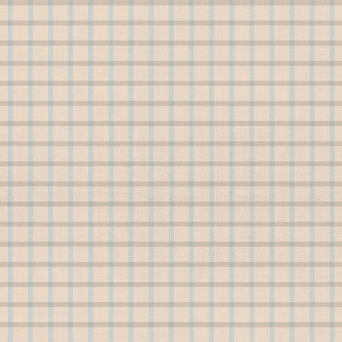 Plaid pattern with light blue grid on beige background