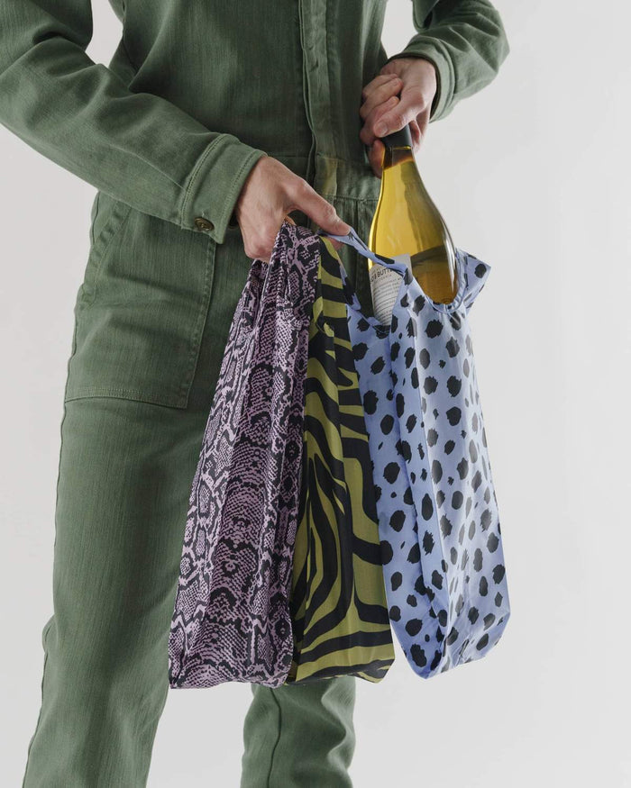 Wine Baggu Set of 3 Animal Print