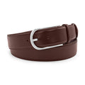 Wine tone elegant nappa leather Bacall belt with pale gold buckle - Elliot Rhodes