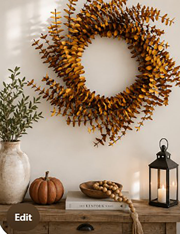 Yellow-Brown Leafy Wreath